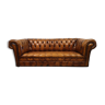 Chesterfield sofa light antique brown leather