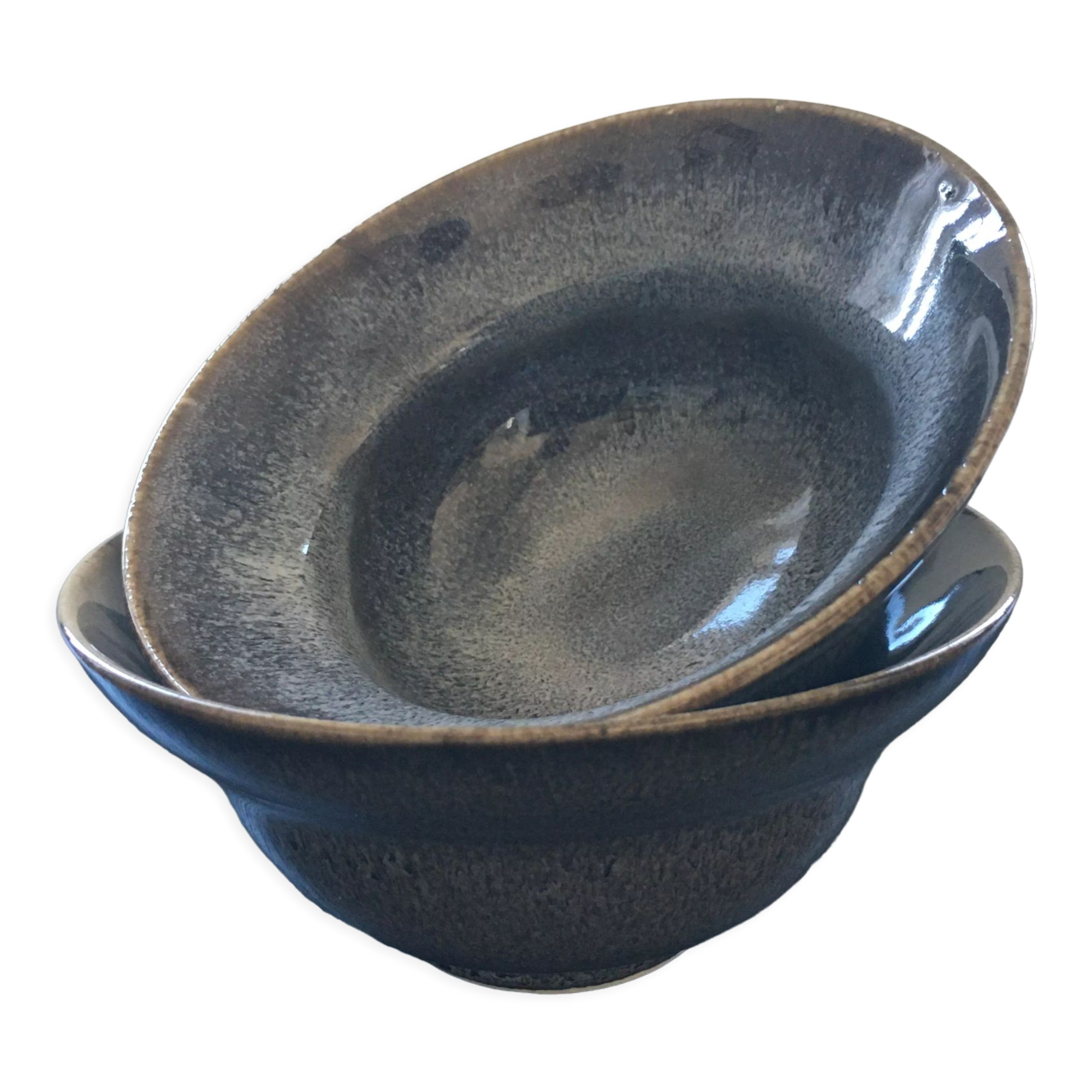 Lot 2 glazed stoneware cups