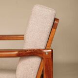 Vintage Armchair Beige Upholstery Scandinavian Design