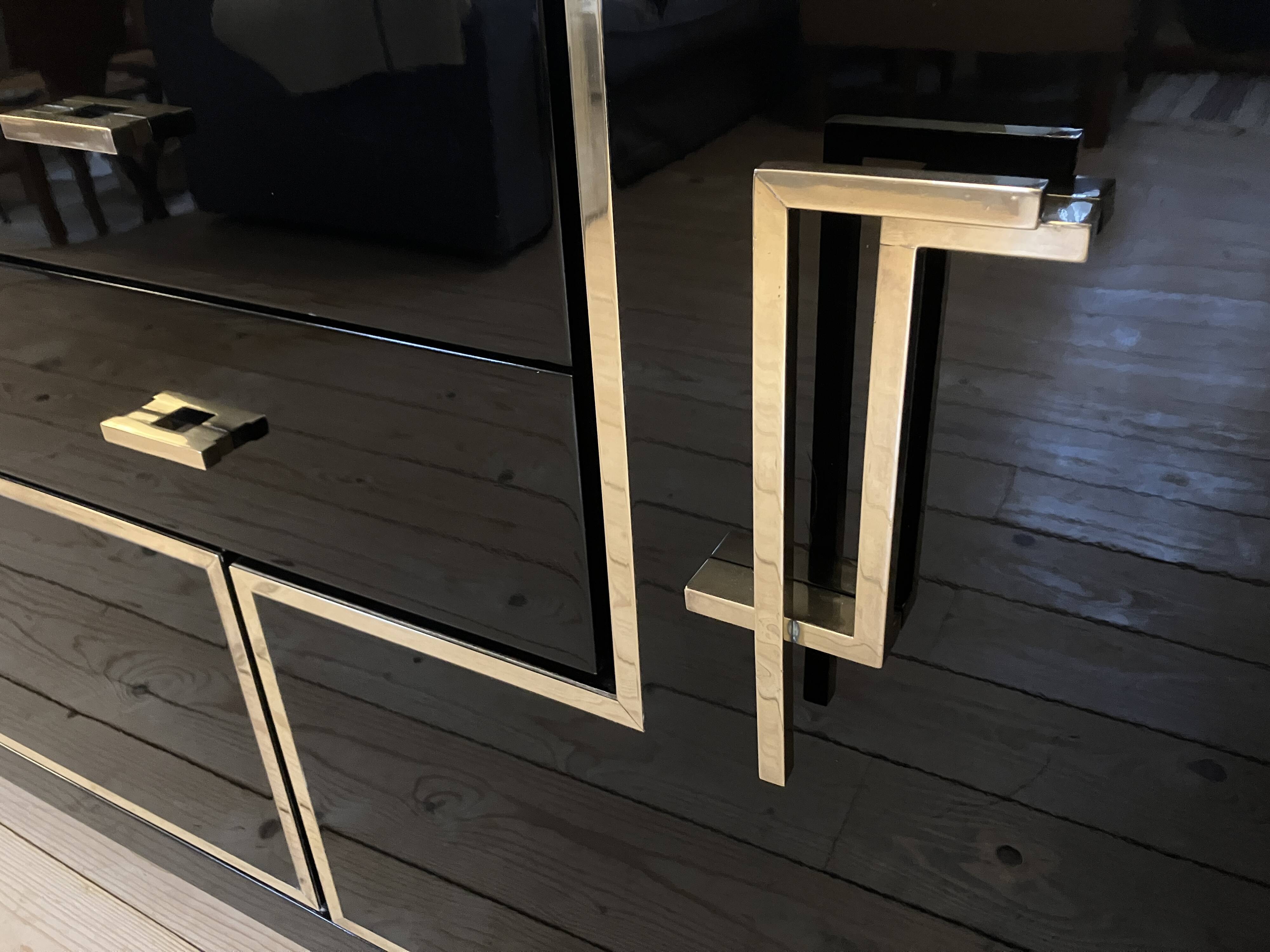 1970s black lacquer sideboard