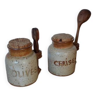 Pair of stoneware pots