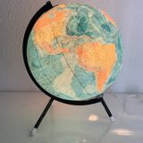 Vintage 1975 globe terrestrial tripod glass Taride - 28 cm