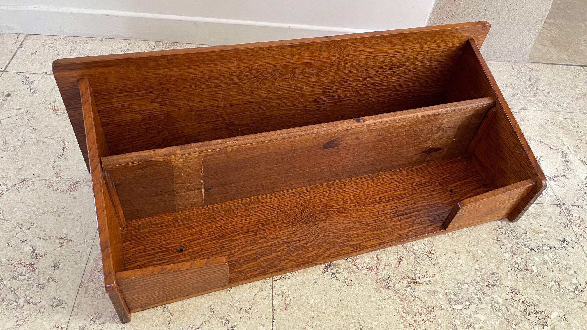 Geometric Wall Shelf Solid Oak Vintage