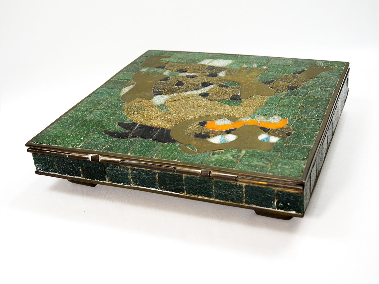 Salvador Teran Mexican Brass & Mosaic Box