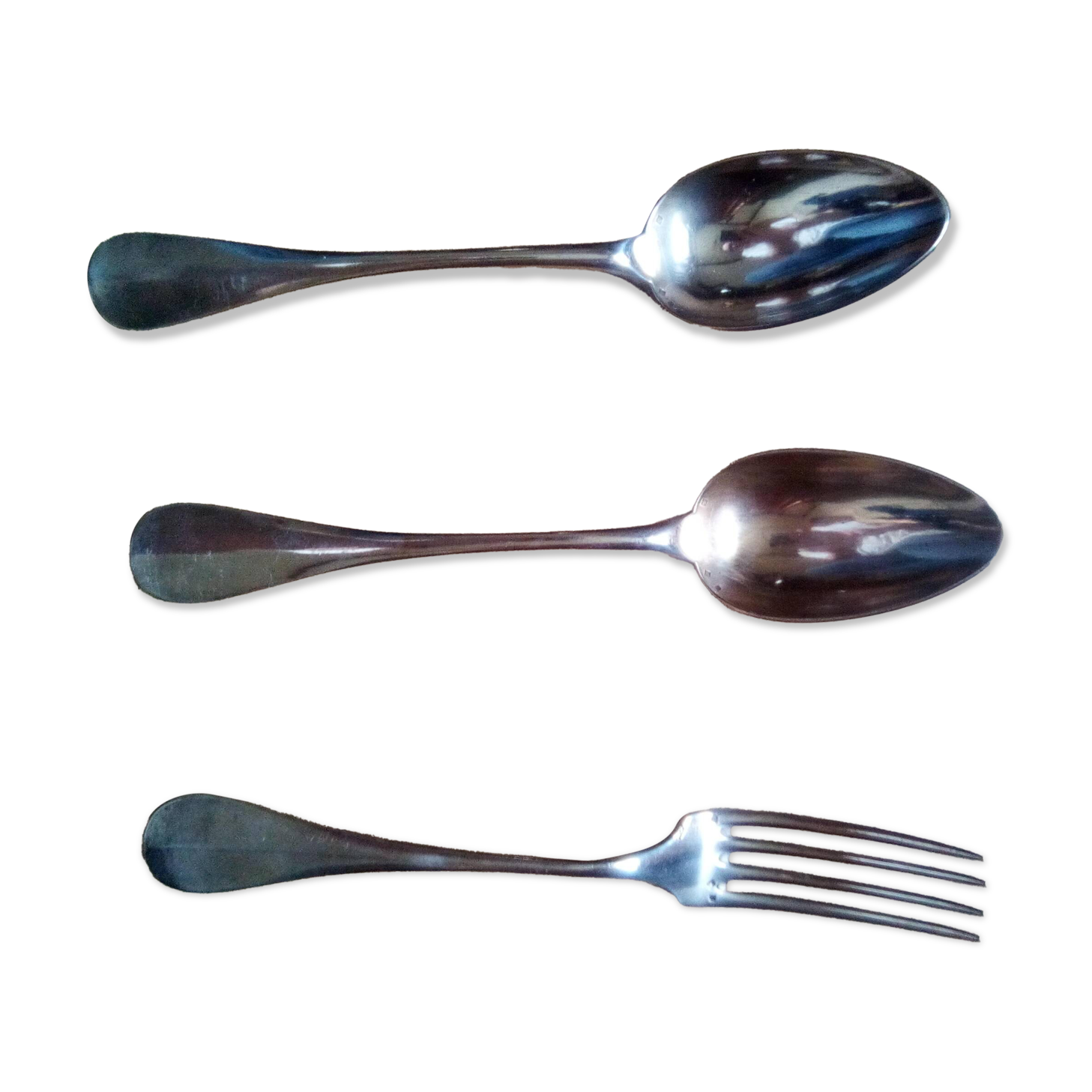 old silver plated metal table cutlery in very good condition 19th century