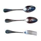 3 couverts de table en métal argenté, XIXème s.