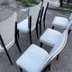 Set of 6 vintage chairs from the 50s-60s – Blue faux leather – Tapered legs
