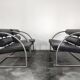 Canapé deux places cuir style Bauhaus Suisse 1970s