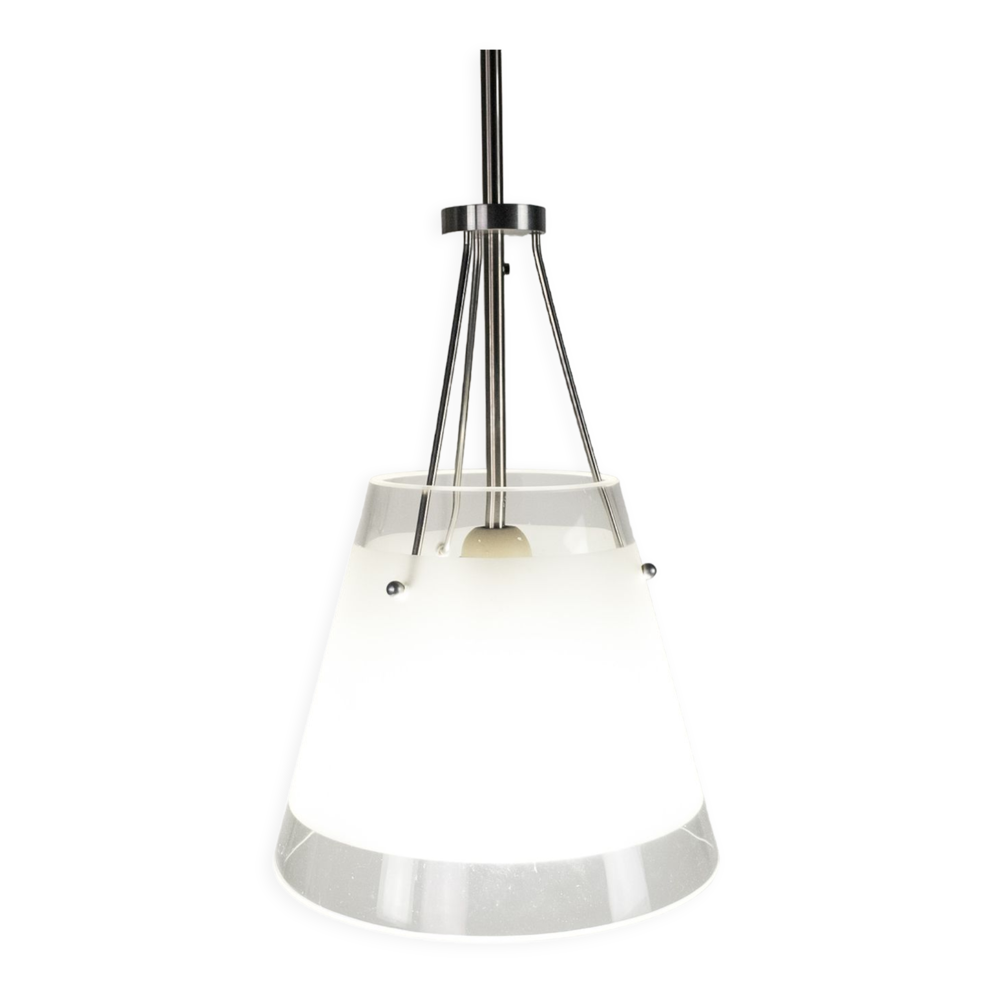 Dutch design - Hala Zeist - hanging lamp - satined glass - marked - post modern - 80's