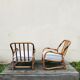 Paire de fauteuils bambous vintage 1970