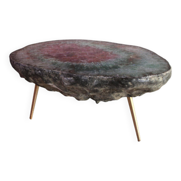 Table basse Arty par Von Pelt Atelier, fabriquée à la main avec une forme de géode rare.