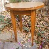 Honey-colored solid beech side table