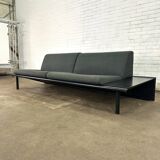 Harvink The Mission sofa with black frame and dark gray upholstery