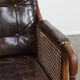 Vintage 1970s Design Armchair Made of Wood, Leather, and Webbing