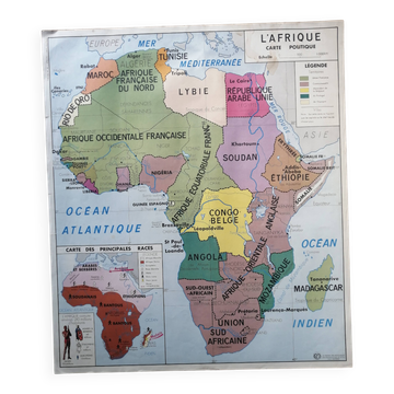 Vintage MDI School Map: Africa-South America.