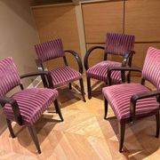 4 fauteuils bridge recouverts d'un tissu Pierre Frey