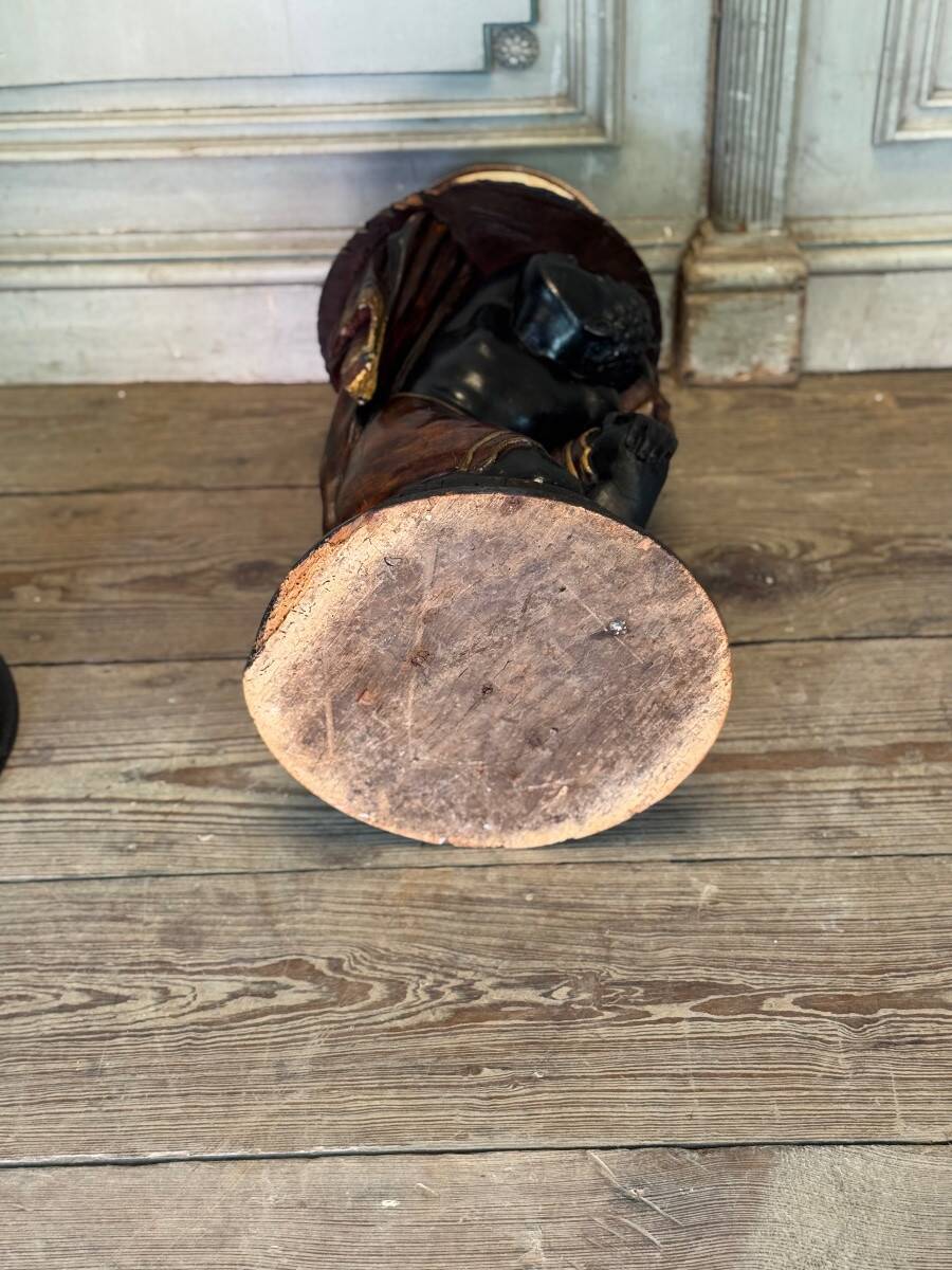 Pair of Nubian stools, polychrome sculptures, Venice circa 1880