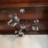 Space age design chandelier in vintage chromed metal year 70