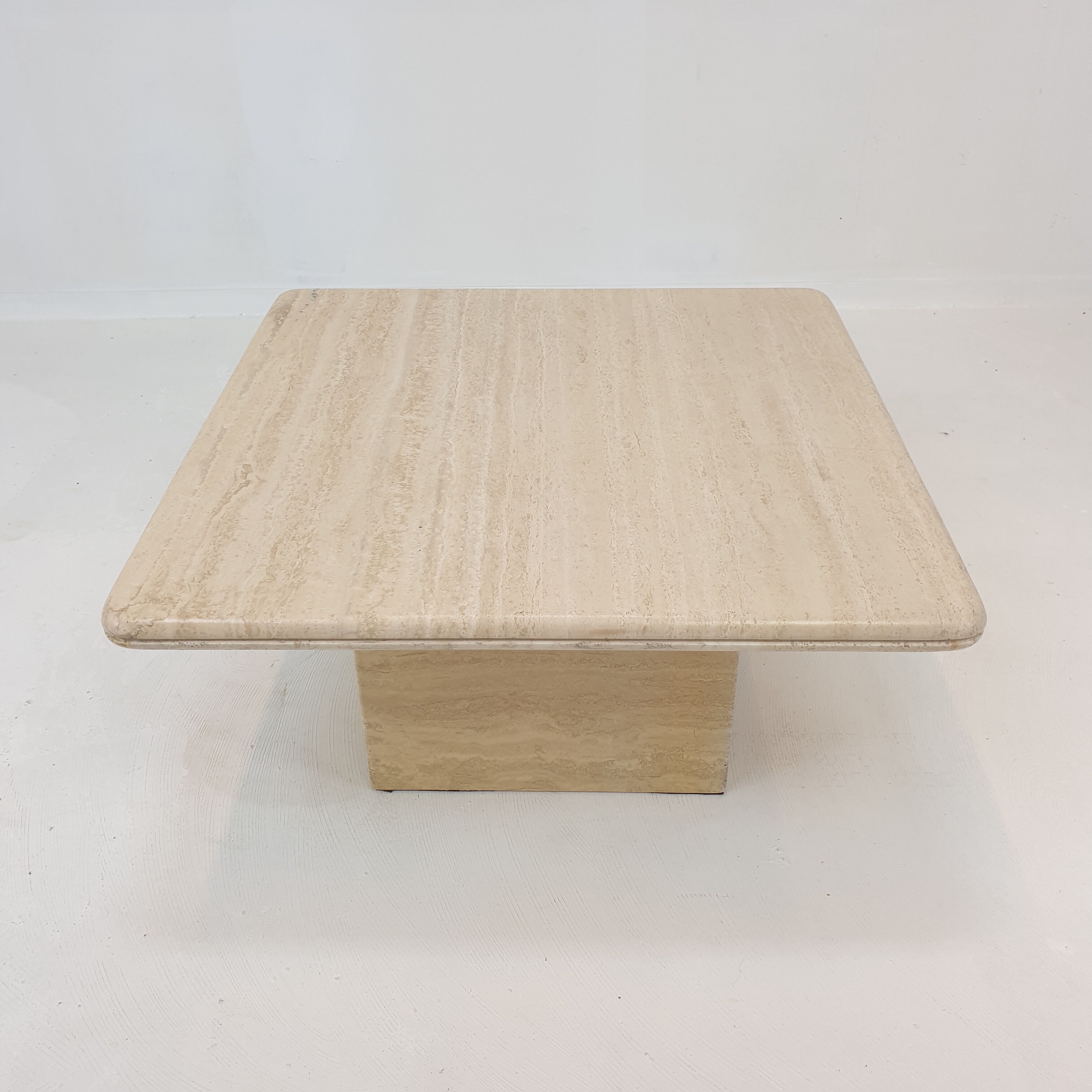 Italian travertine coffee table, 1980s