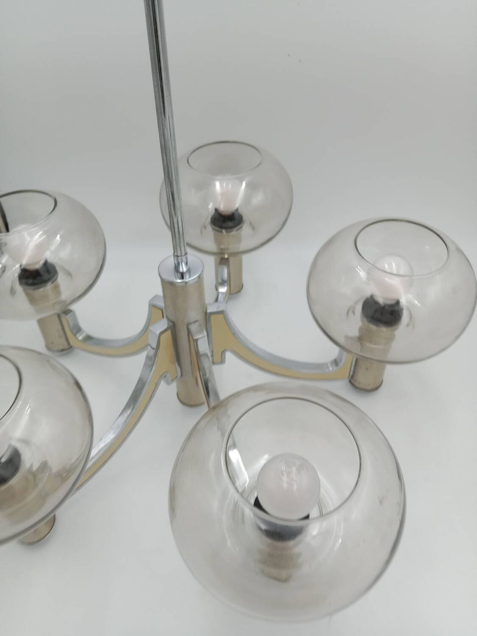 Chrome 5-light chandelier