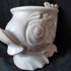 Faience blanche poisson / centre de table /cache pot/ carpe