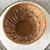 Cache-pot en rotin et osier années 70