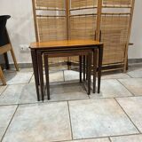 Vintage Scandinavian nesting coffee table in solid teak