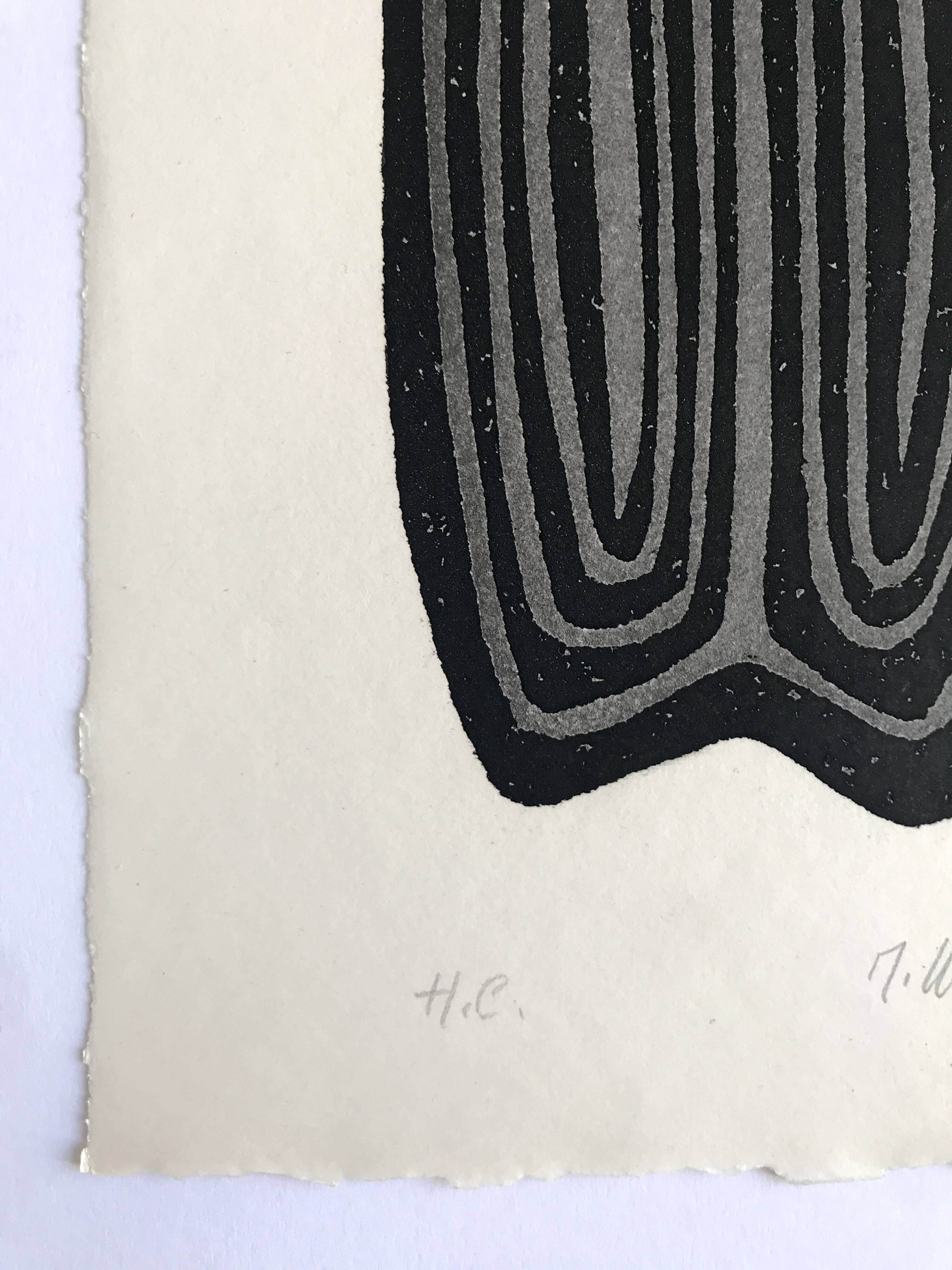 Raoul ubac, the uprooted grass 3, 1975. original etching signed in pencil.