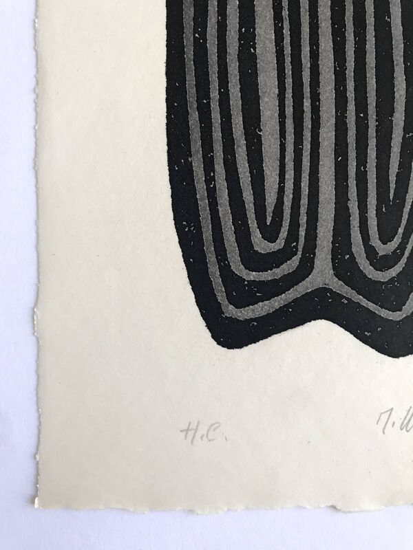 Raoul ubac, l'herbe déracinée 3, 1975. eau-forte originale signée au crayon