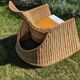 Wicker and rattan rocking chair