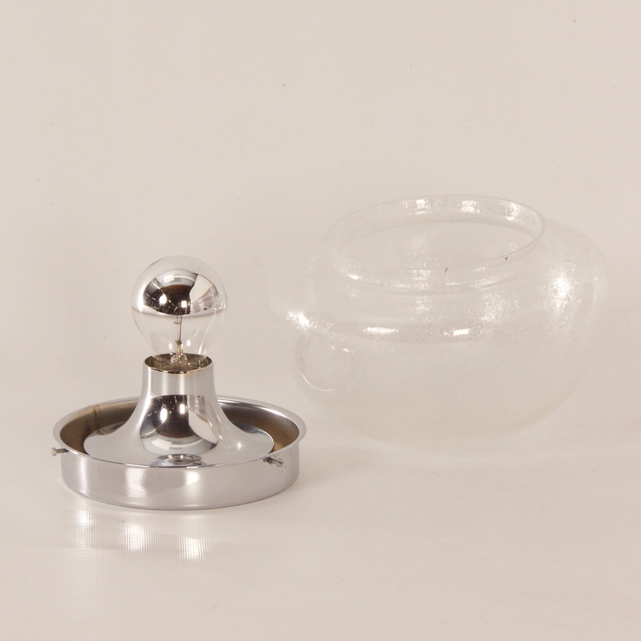 Transparent bubble glass ceiling lamp by peill & putzler, 1970s