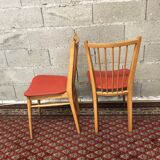 Pair of bistro chair Skaï red ep 60