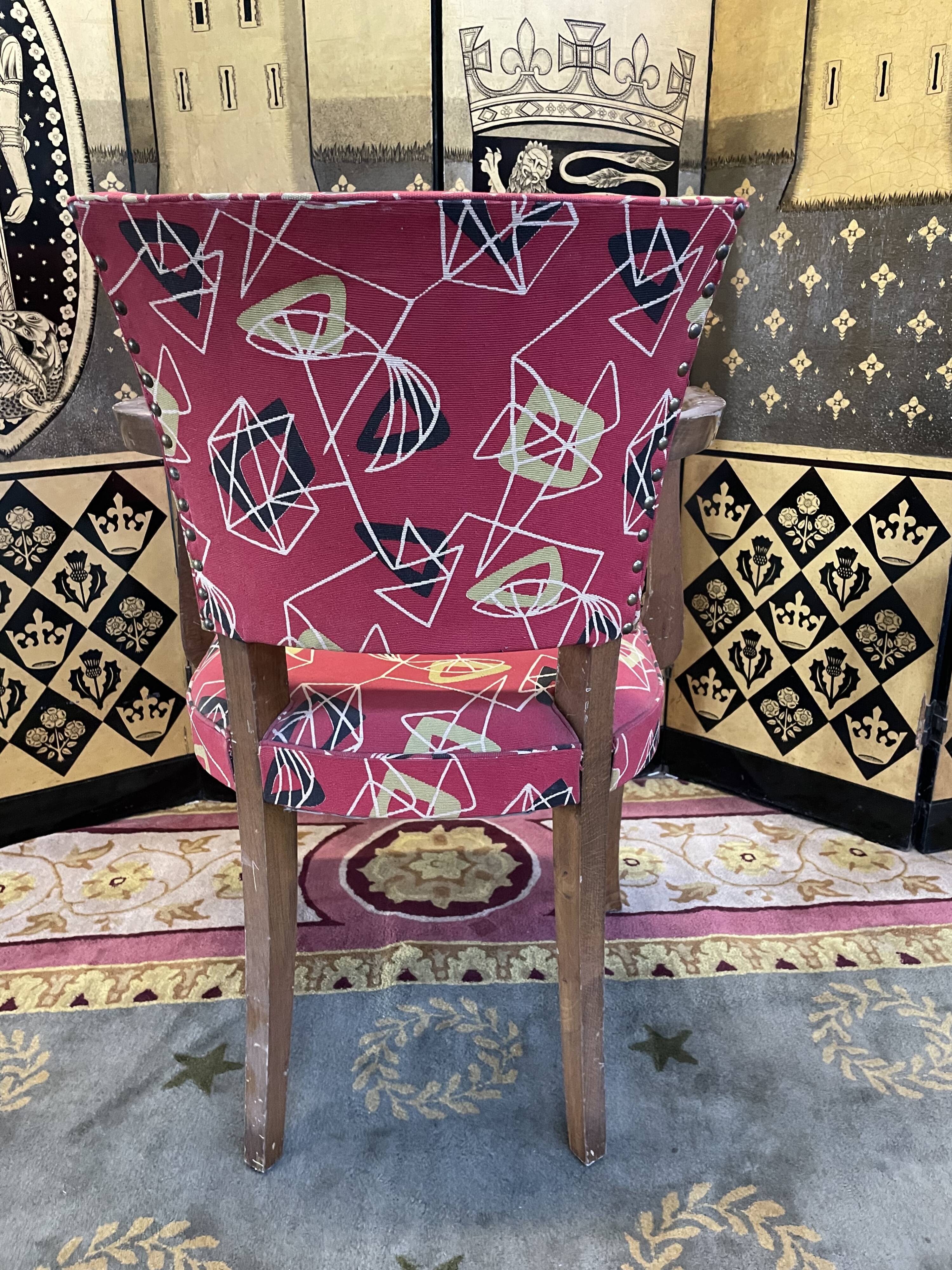 Suite of 4 armchairs bridges Art Deco style