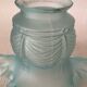 Antique tulip lampshade in blue frosted glass with pleated crown