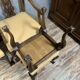 Pair of English armchairs with mahogany footrests circa 1850