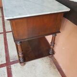 Old wooden marble bedside table