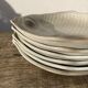 6 flat plates fish in beige ceramic Salins les bains