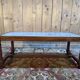 Louis XIII style solid oak coffee table with cross-shaped legs
