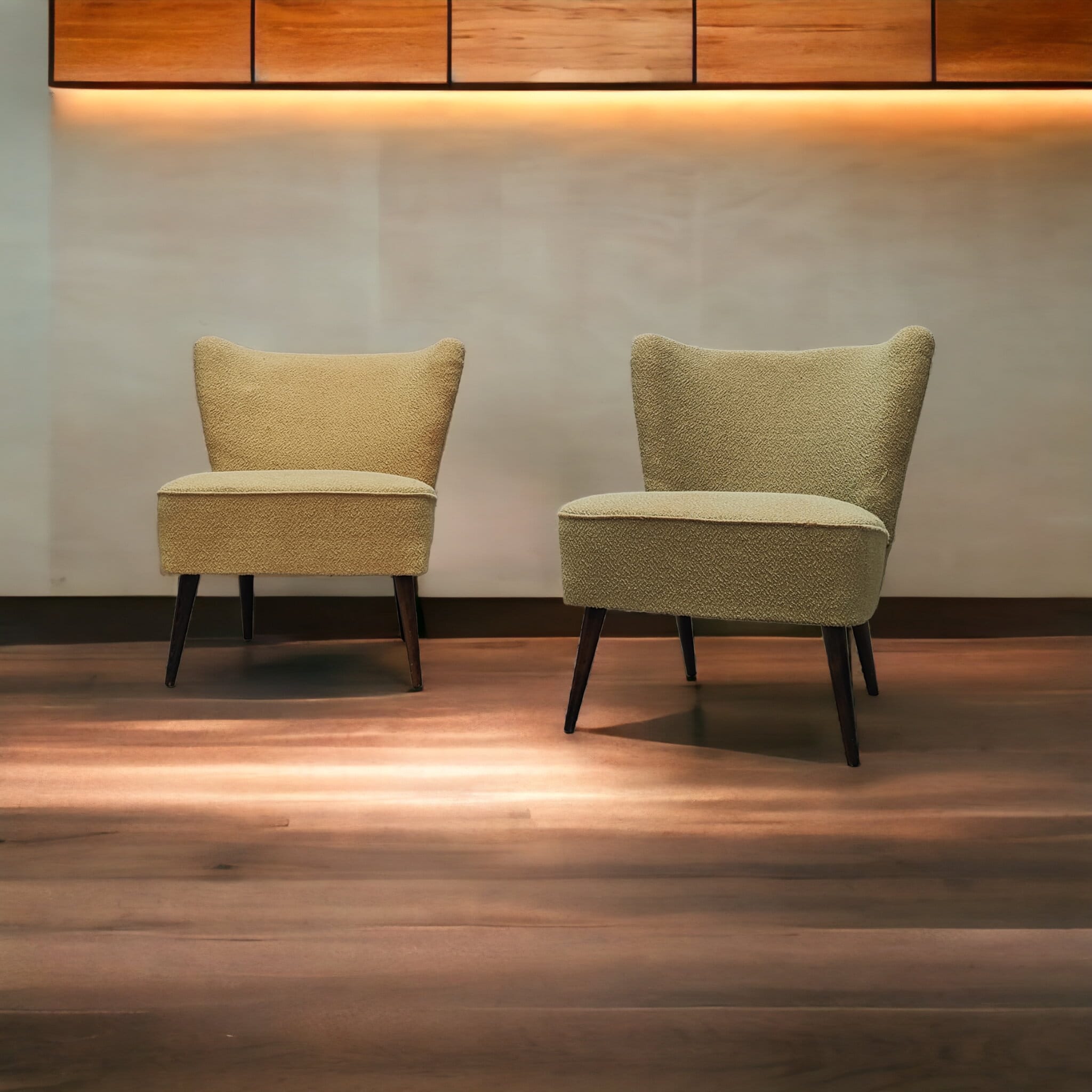 2 mid century cocktail chairs