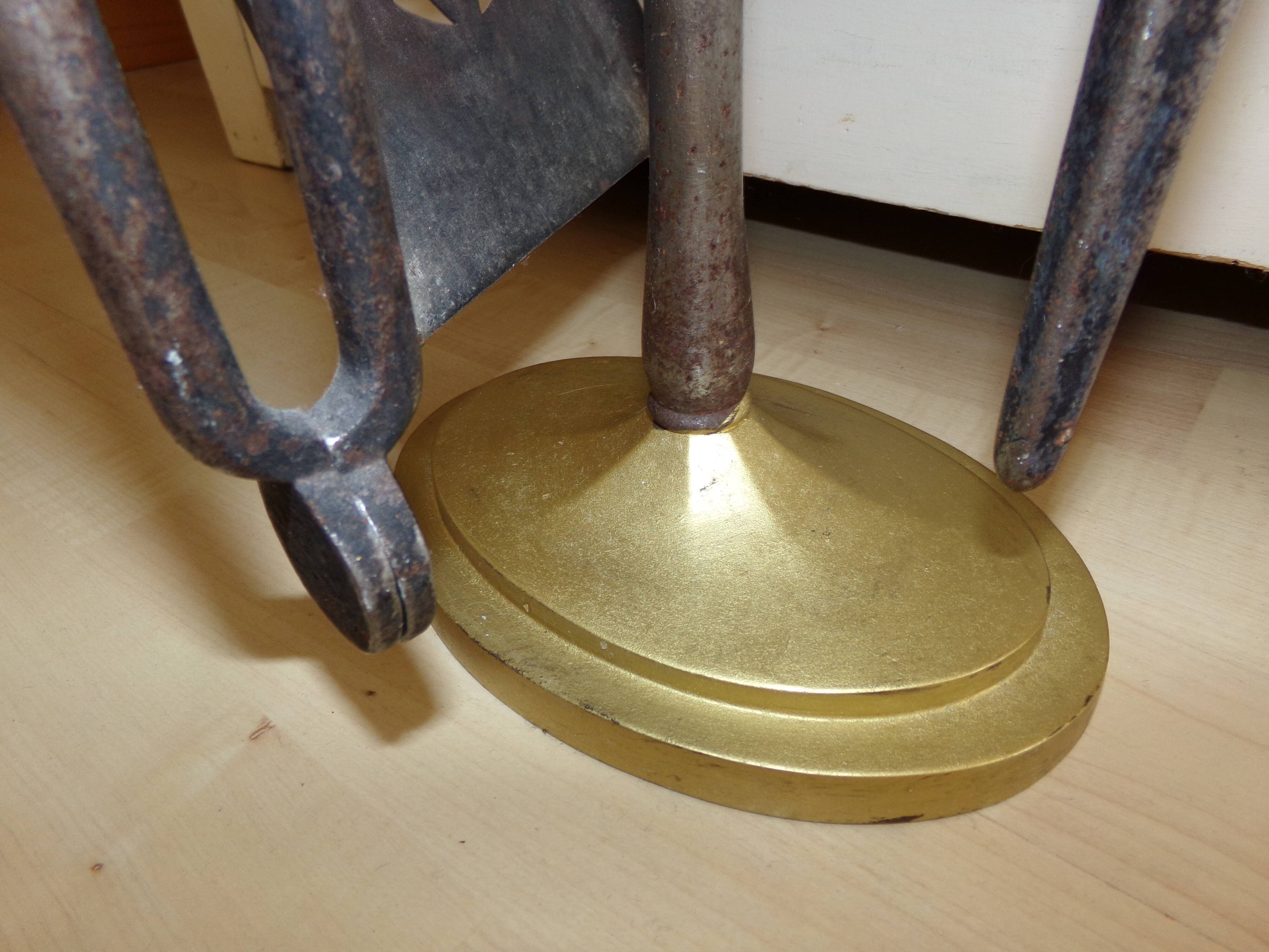 Cast iron chimney servant and brass