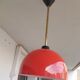 Vintage hanging lamp in red opaline of the 50/60