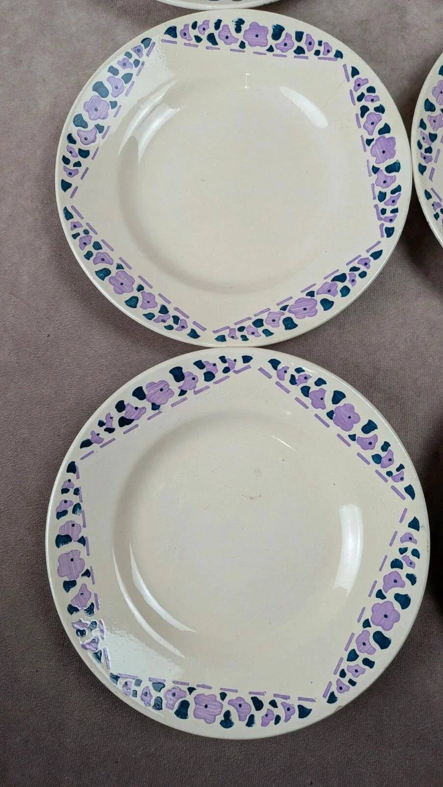 Set of 8 dessert plates Longchamp Terre de Fer model Cannes