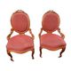 Pair of oval medallion back armchairs in Napoléon III style