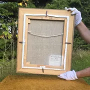 Peinture à l'huile du paysage de la Seine en France