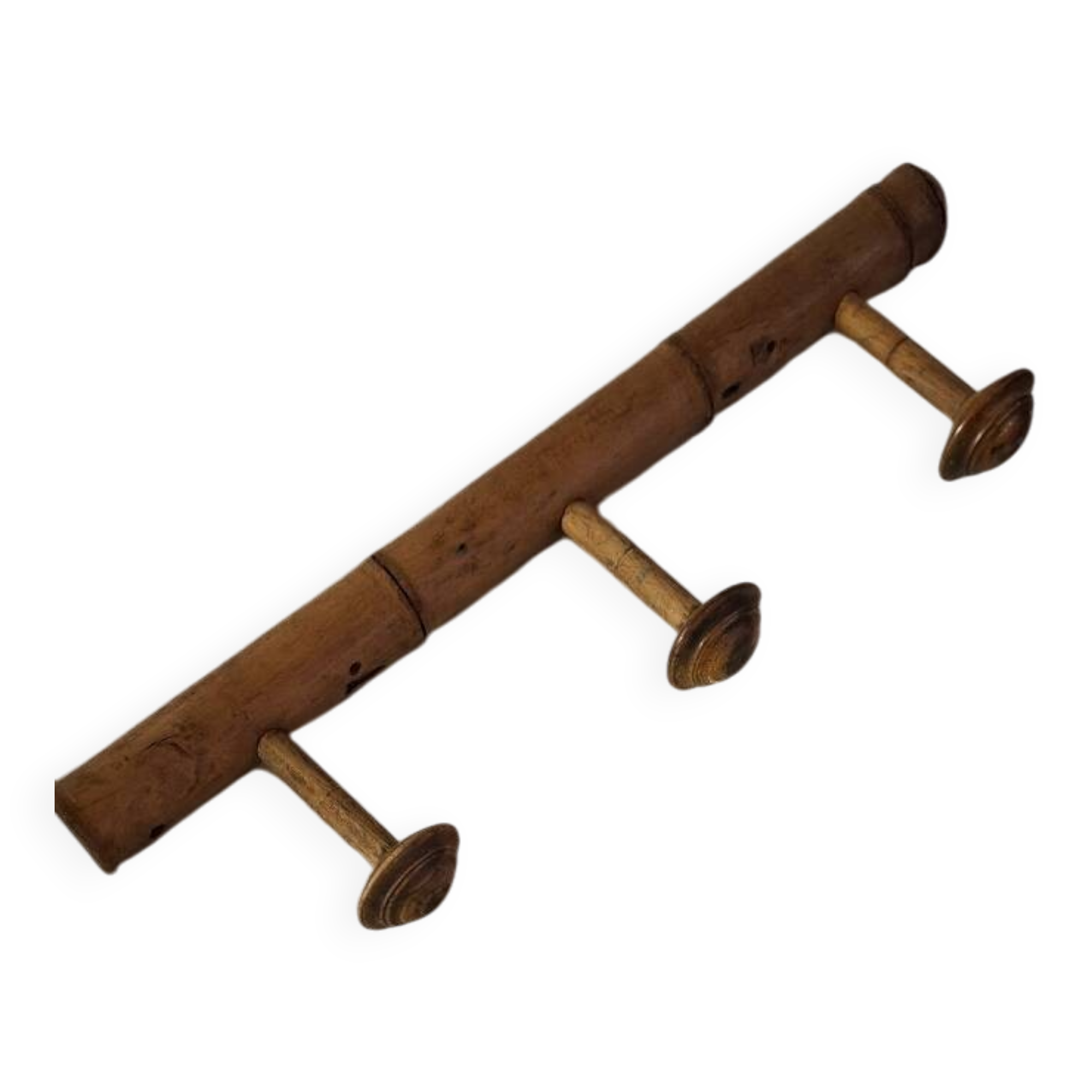 Turned wooden coat rack.