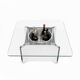 Michel Boyer Style Mid-century Modern French Steel and Glass Coffee Table