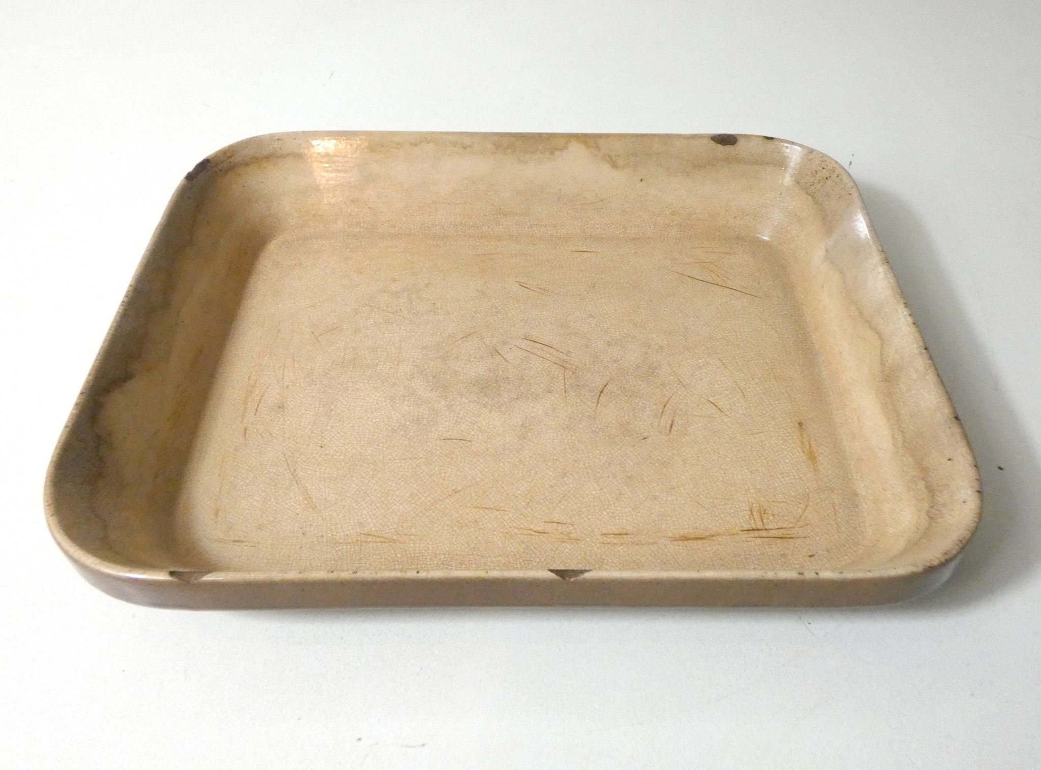 large old vintage Emile Henry glazed stoneware oven dish