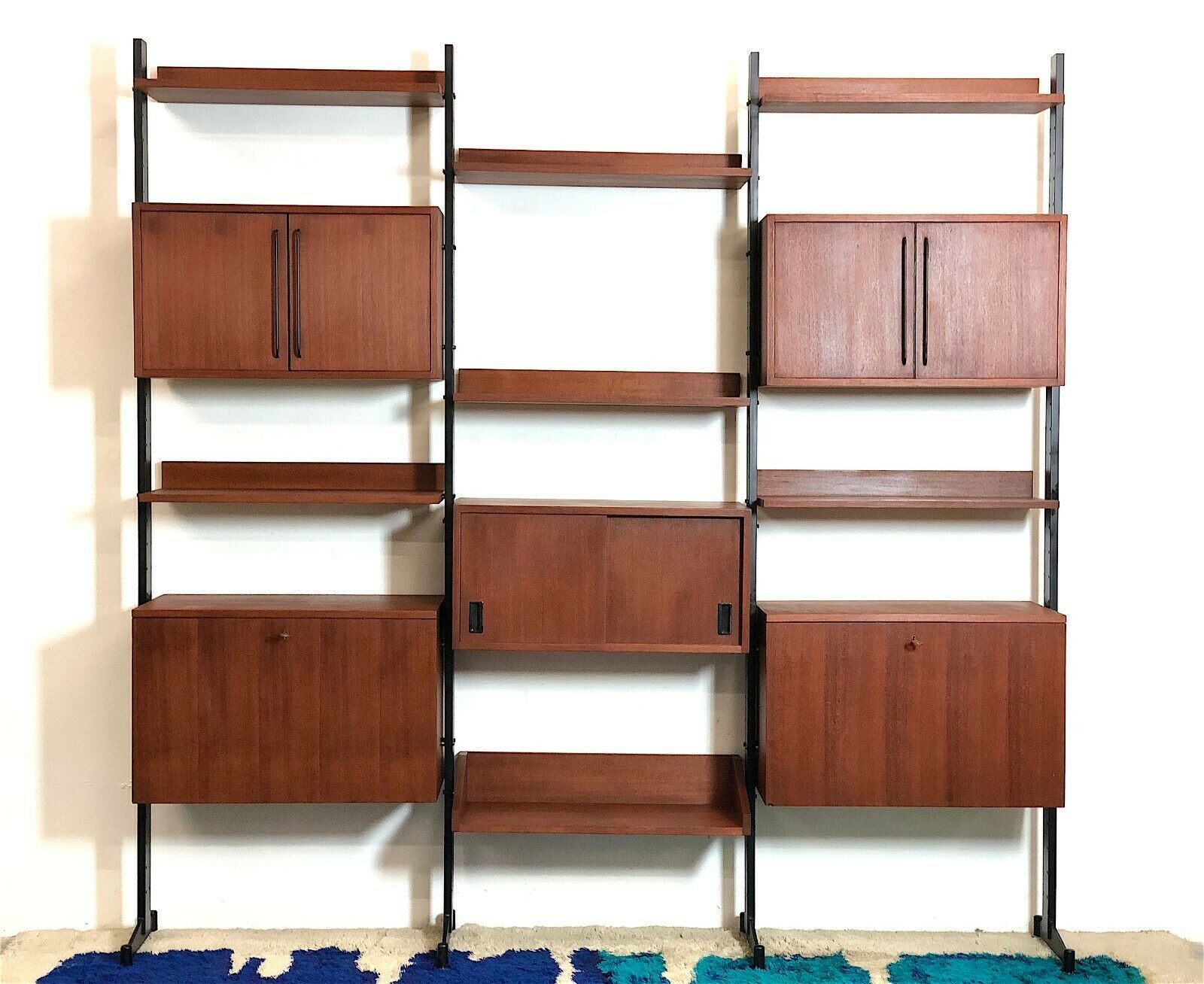 Modular storage cabinet and bookcase. Italy, 60s