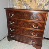 Varnished chest of drawers with rounded front with 4 drawers in classic baroque style 1880/1900