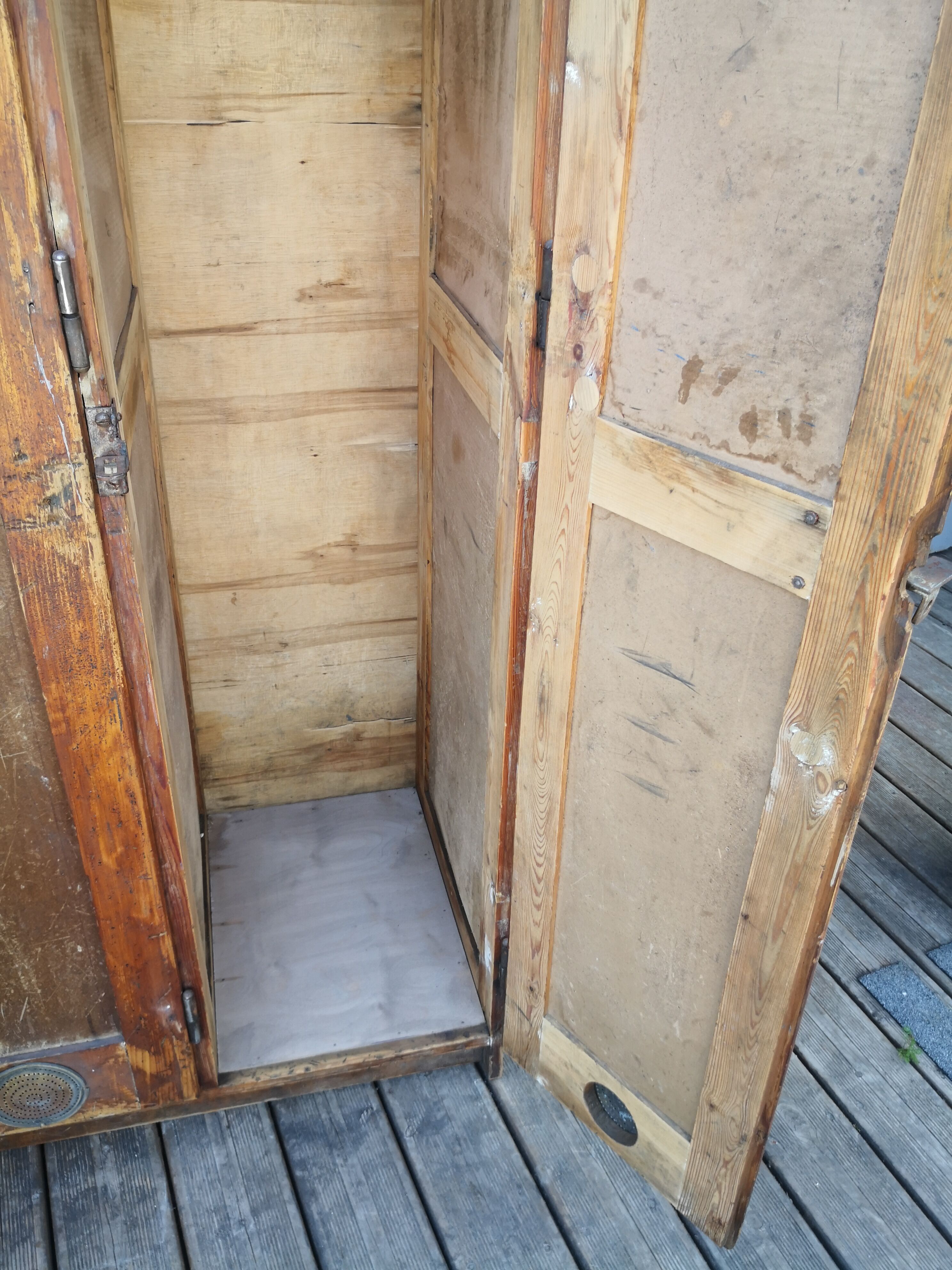 Coat rack cloakroom, Vintage wooden wardrobe